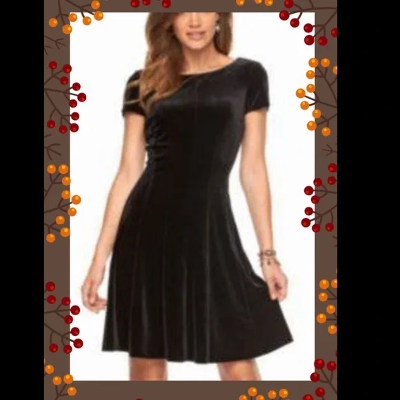 Chaps Dresses Chaps Short Sleeve Velvet Dress Poshmark